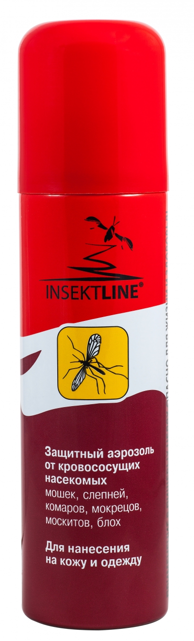 Защитный аэрозоль от укусов кровососущих насекомых. INSEKTLINE® NEW